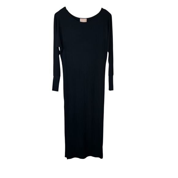 STILLWATER Did it Again Rib Dress Long Sleeve Midi Dress in Black Women’s Medium - Picture 5 of 13